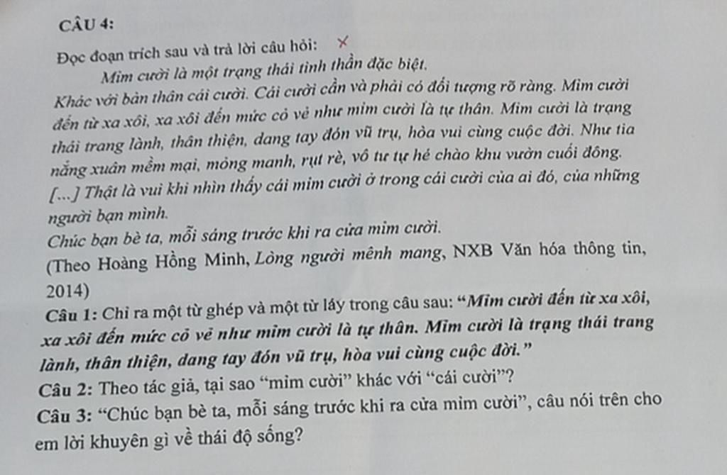 Mỉm cười là một trạng thái tinh thần đặc biệt