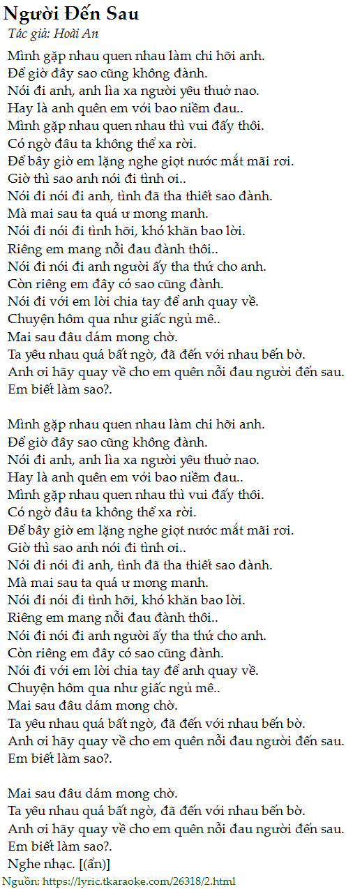 Mình Gặp Nhau Quen Nhau Làm Chi Hỡi Em?