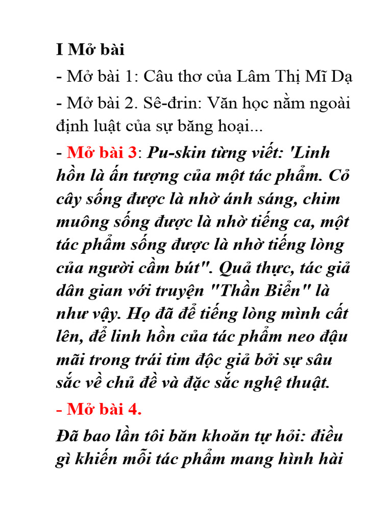 Mở Bài Cho Truyện Thần Thoại Hay và Hấp Dẫn