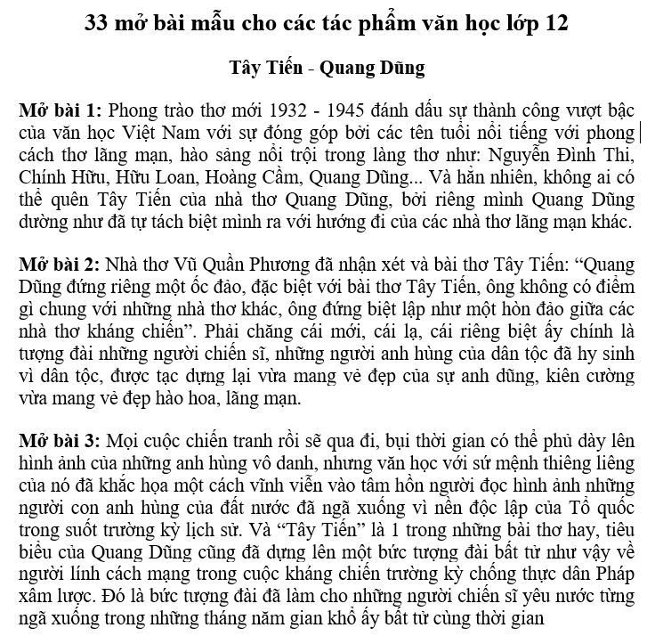 Mở Bài Chung Cho Thơ 12: Những Gợi Ý Hay Nhất Gallery 2