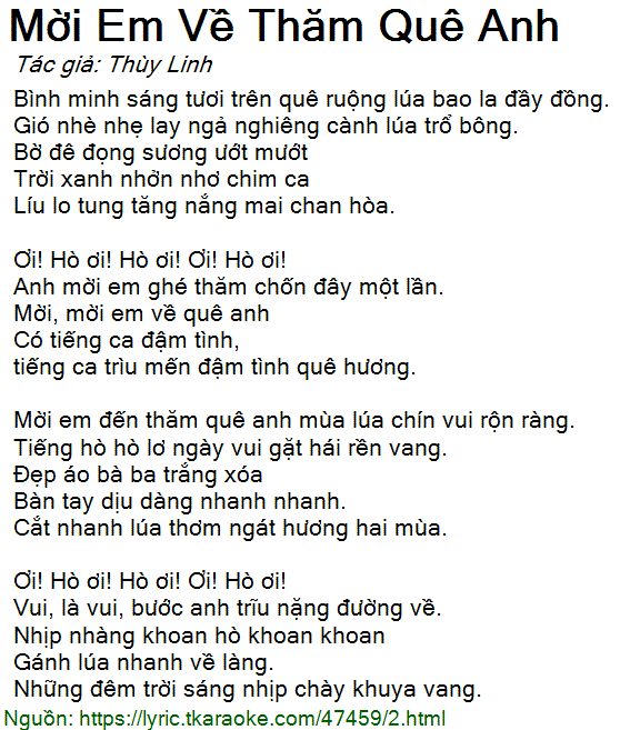 Mời Em Về Thăm Quê Anh