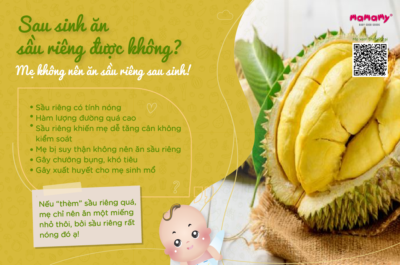Mới sinh có ăn được sầu riêng không?