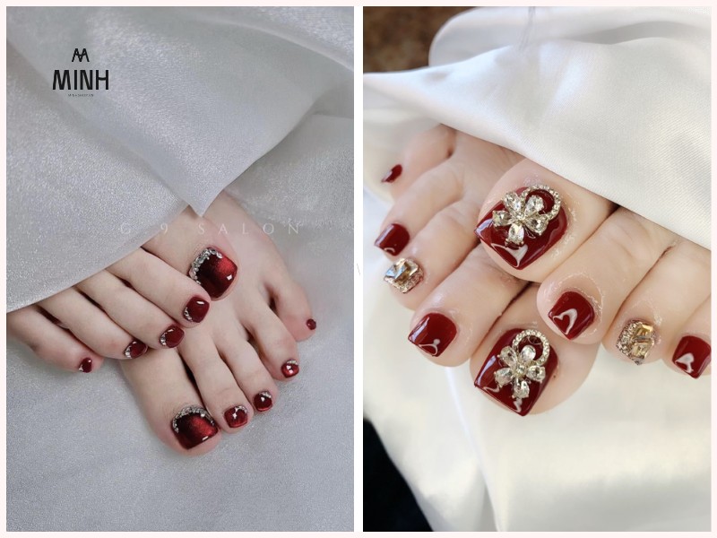 Móng Chân Đẹp Màu Đỏ