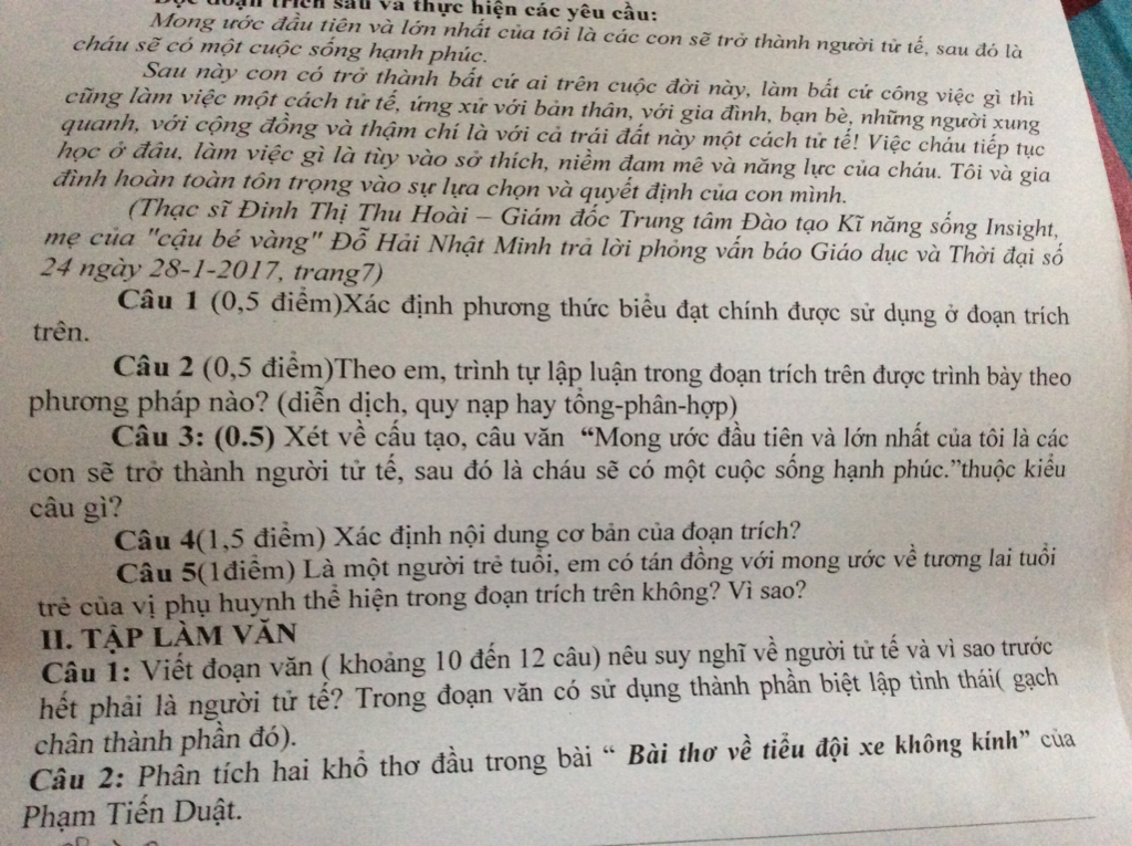 Mong ước đầu tiên và lớn nhất của tôi là gì?