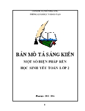 Một số biện pháp rèn luyện học sinh yếu lớp 2