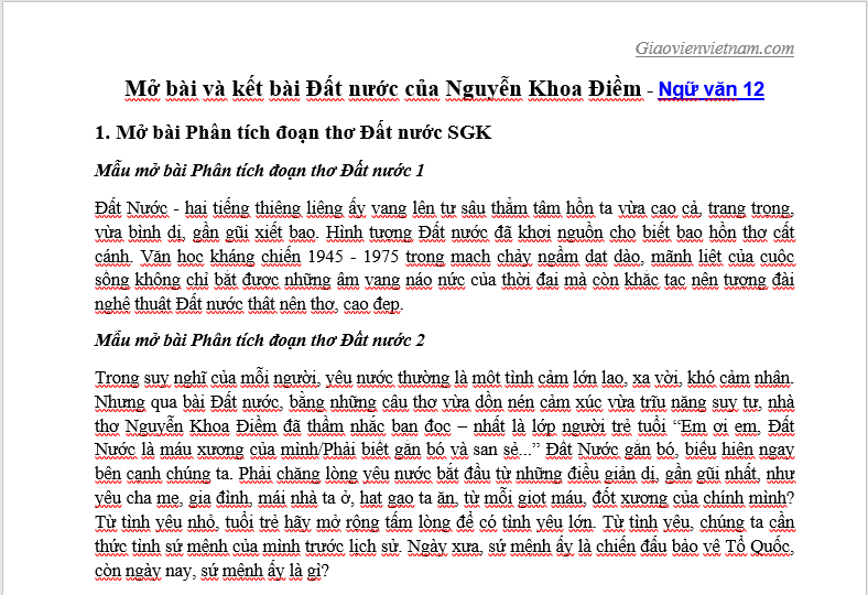 Bài Thơ Đất Nước