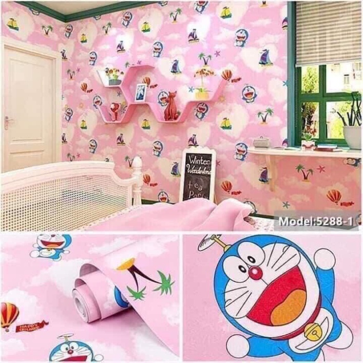 Giấy Dán Tường Doremon Hồng Gallery 2