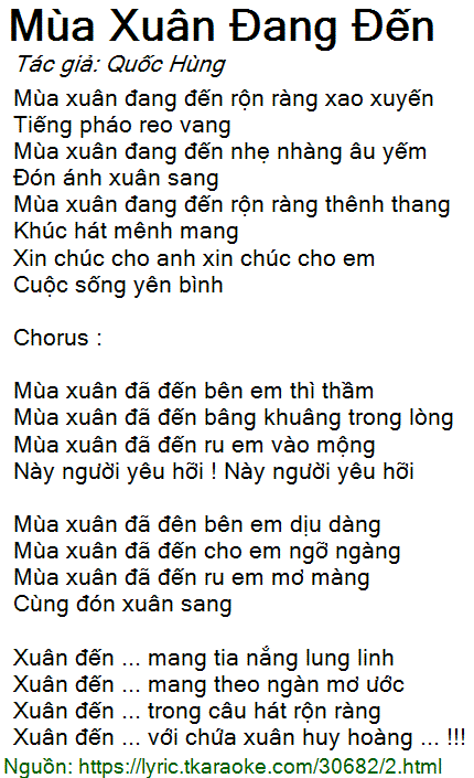 Mùa Xuân Đang Đến
