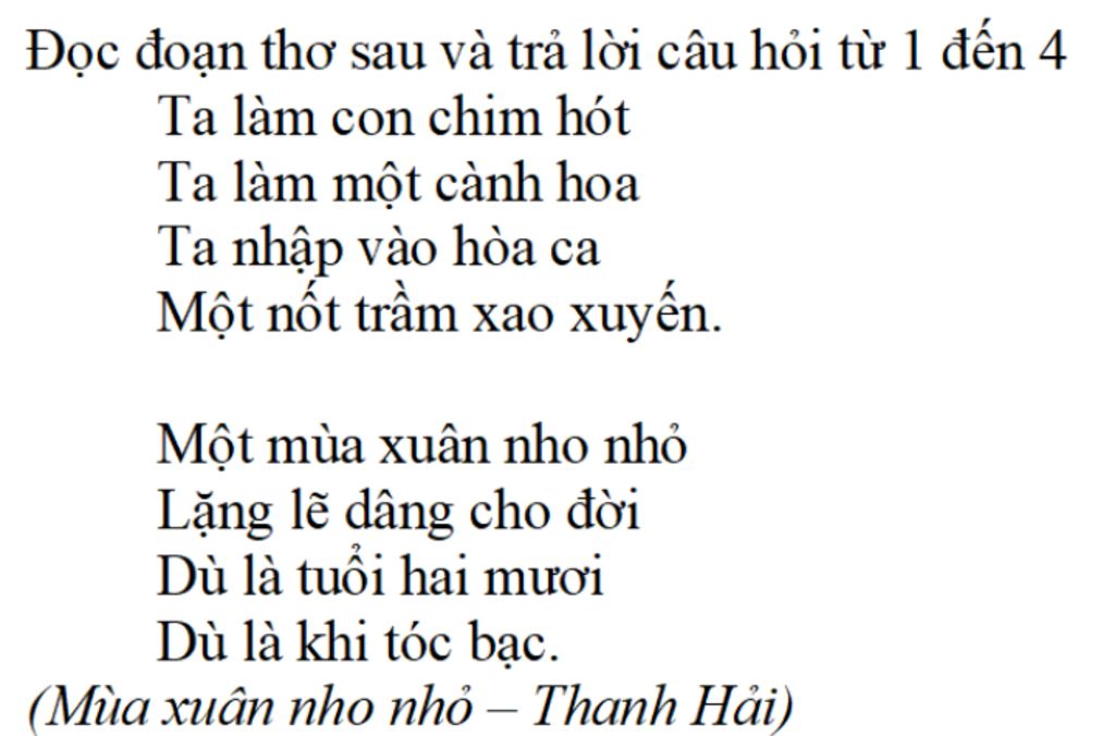 Phương Thức Biểu Đạt Trong Bài Thơ Mùa Xuân Nhỏ Nhỏ Gallery 2
