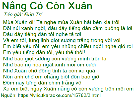 Mùa Xuân Ơi Ta Nghe Mùa Xuân Hát