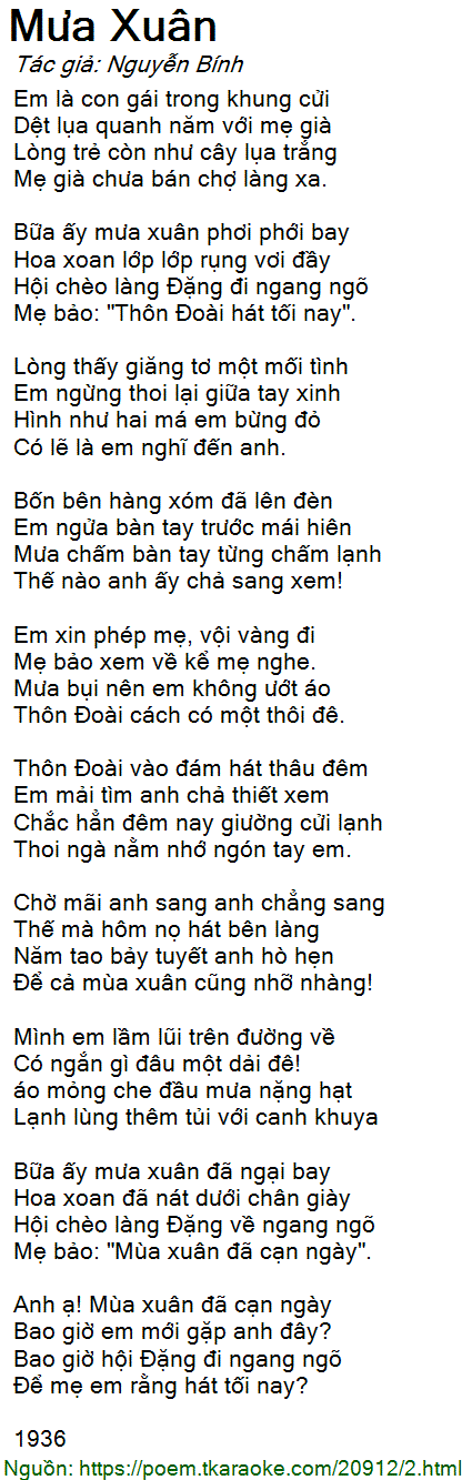 Mưa Xuân Trong Thơ Nguyễn Bính