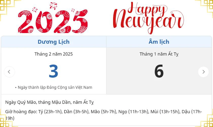 Mùng 6 Tết Là Thứ Mấy?