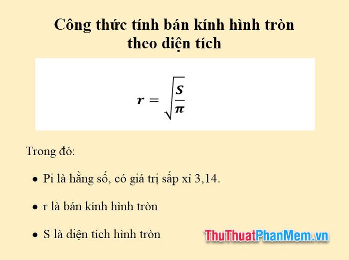 Cách tính bán kính hình tròn khi biết diện tích