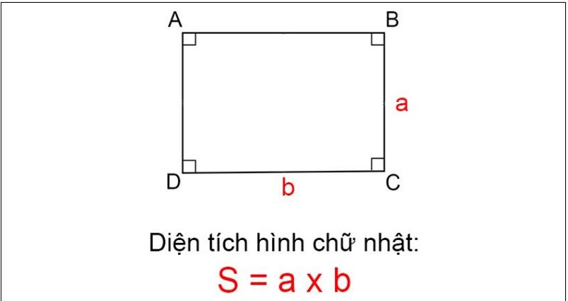 Muốn tính diện tích hình chữ nhật ta phải làm sao?