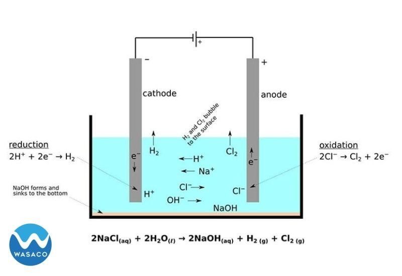 Điện phân dung dịch NaCl không có màng ngăn