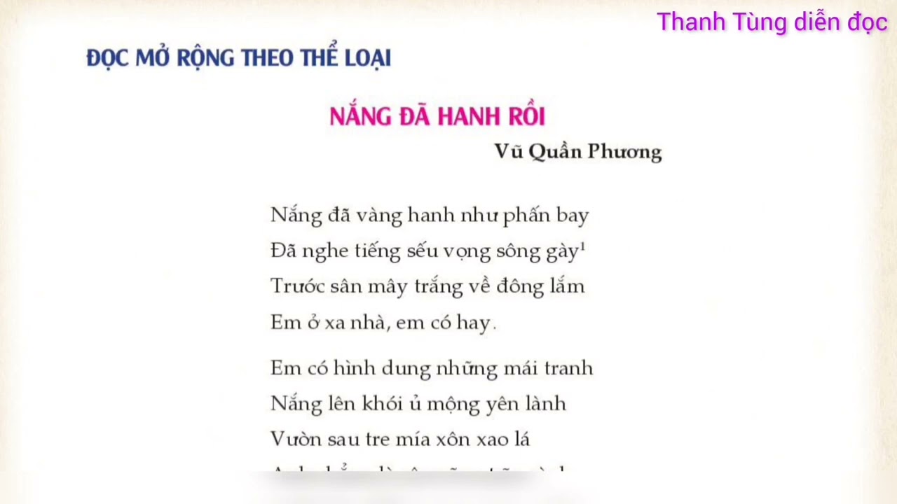 Nắng đã hanh rồi