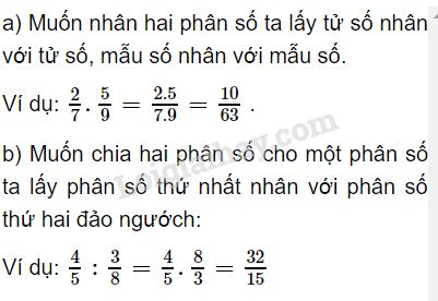 Quy tắc nhân chia hai phân số
