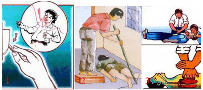Nếu thấy người bị điện giật, chúng ta không được làm gì?