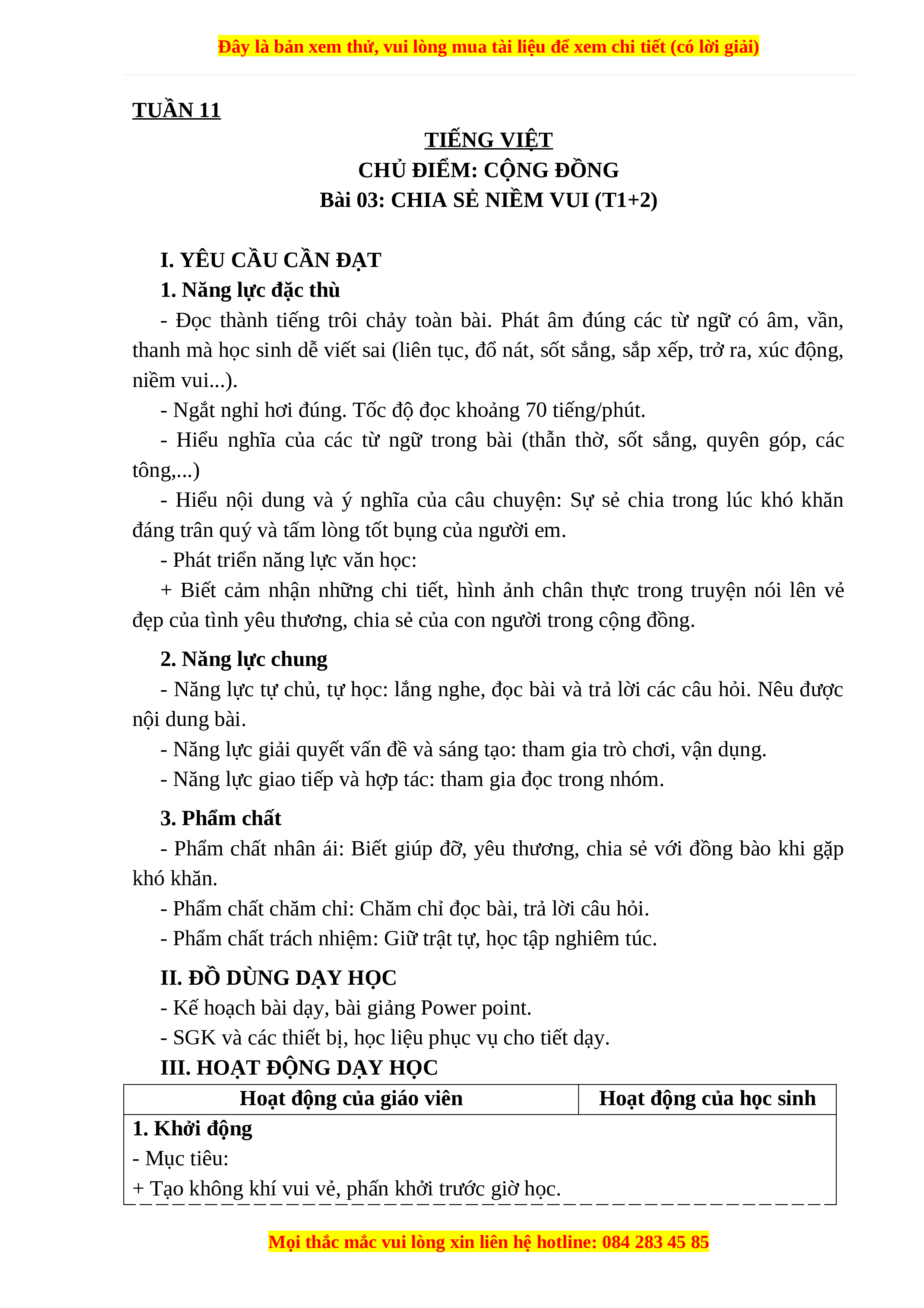 Ý nghĩa của bài đọc chia sẻ niềm vui