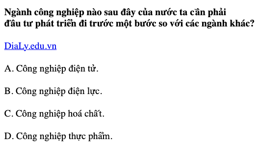 Ngành Công Nghiệp Nên Phát Triển Đi Trước Một Bước Ở Việt Nam