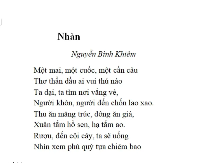 Bài Thơ Nhàn Lớp 10 SGK: Giải Đáp và Phân Tích Chi Tiết Gallery 2