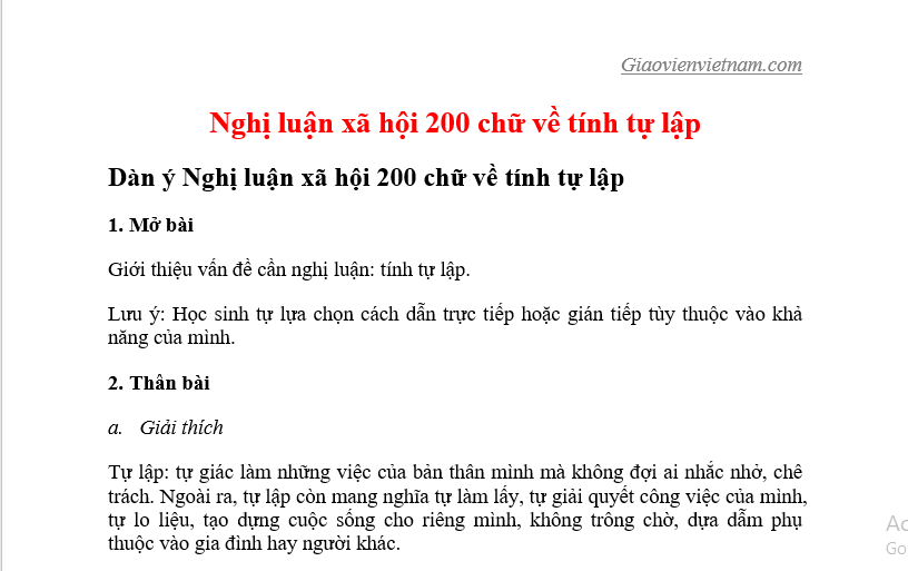 Nghị luận về tính tự lập 200 chữ Gallery 2