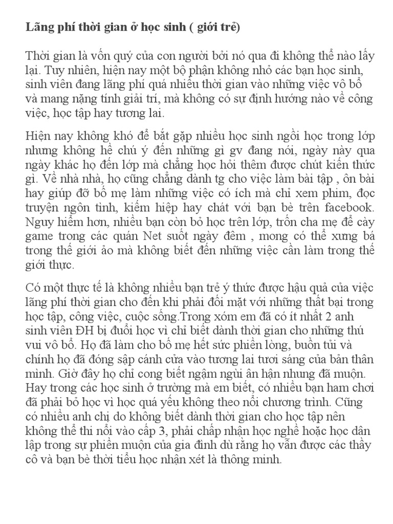 Lãng phí thời gian: Thực trạng đáng báo động và giải pháp khắc phục