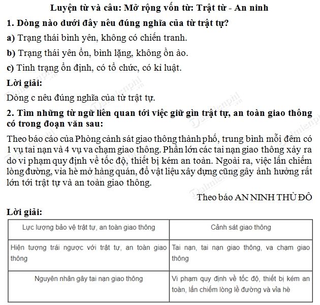 Nghĩa của từ Trật Tự Gallery 2