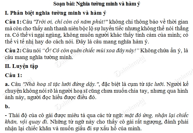 Nghĩa Tường Minh và Hàm Ý Trang 74