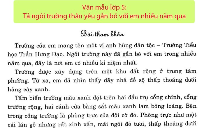 Tả Ngôi Trường Đã Gắn Bó Với Em Gallery 1