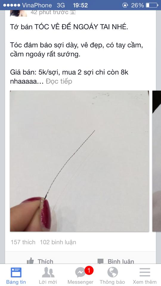 Ngoáy tai bằng tóc