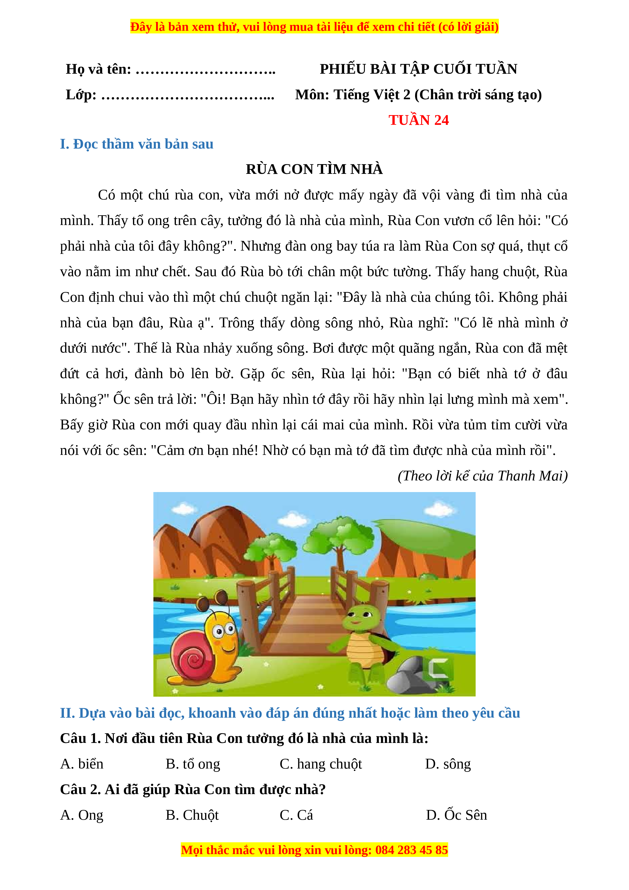 Rùa Con Tìm Nhà - Truyện Cổ Tích Hay Cho Học Sinh Lớp 2 Gallery 2