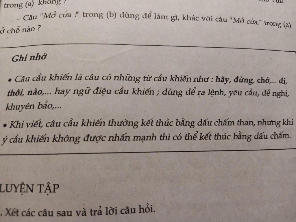 Đặc Điểm Hình Thức Của Câu Cầu Khiến Gallery 2