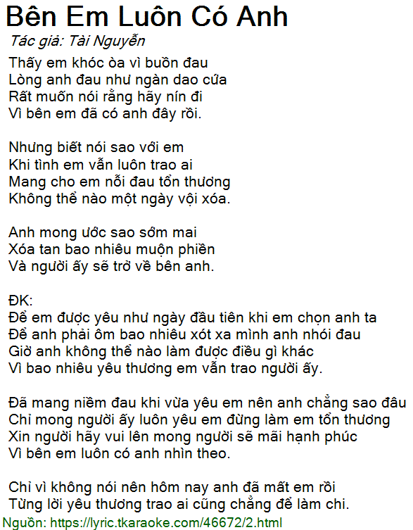 Người Mang Cho Em Tốn Thương Anh Vẫn Yêu Lời