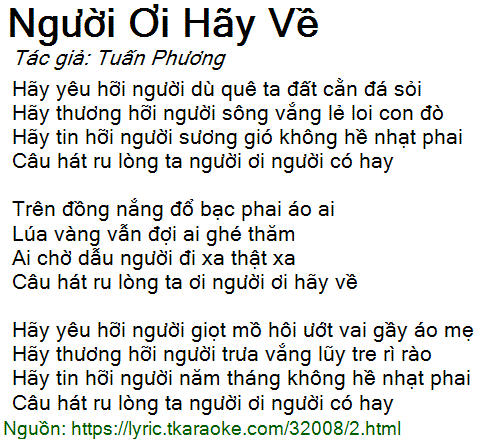 Người Ơi Hãy Về