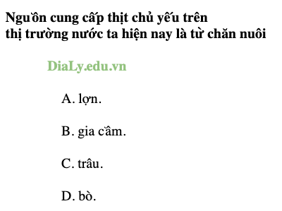 Nguồn cung cấp thịt chủ yếu trên thị trường Việt Nam hiện nay là từ đâu?