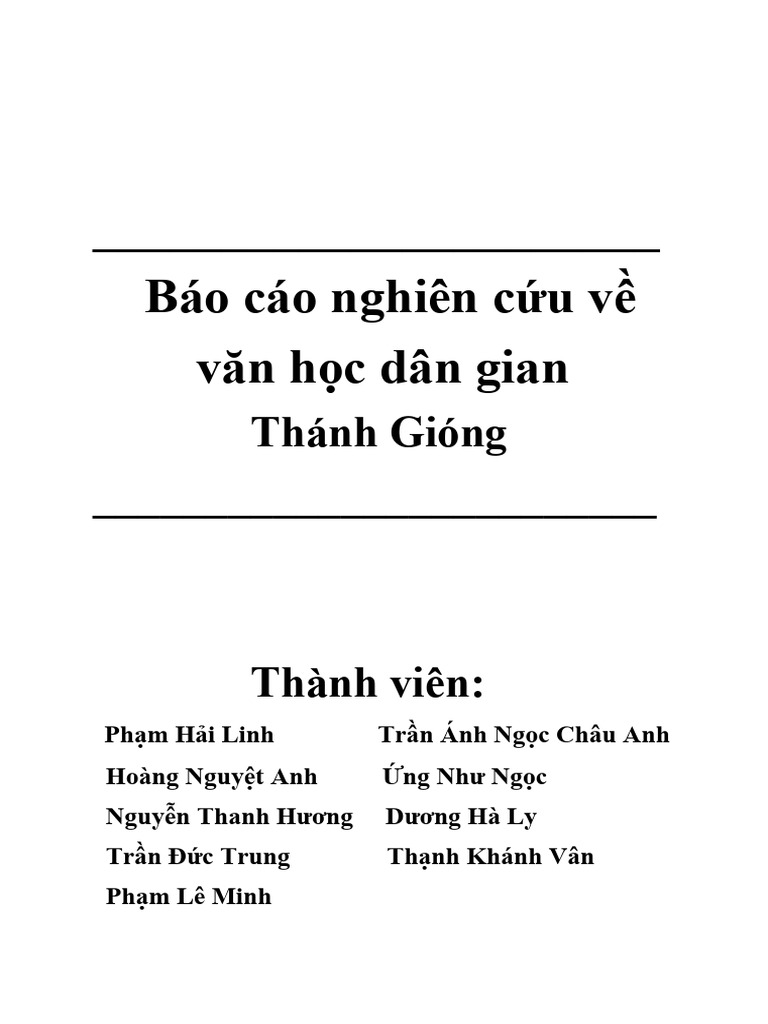 Báo cáo Nghiên cứu về Văn học Dân gian Việt Nam Gallery 1
