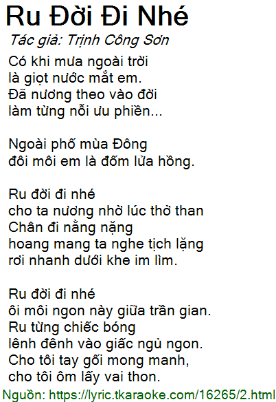 Lời Bài Hát Ru Đời Đi Nhé Gallery 1