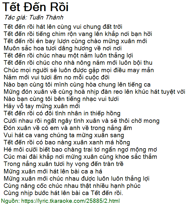 Tết Tết Đến Rồi Lời Bài Hát Gallery 2