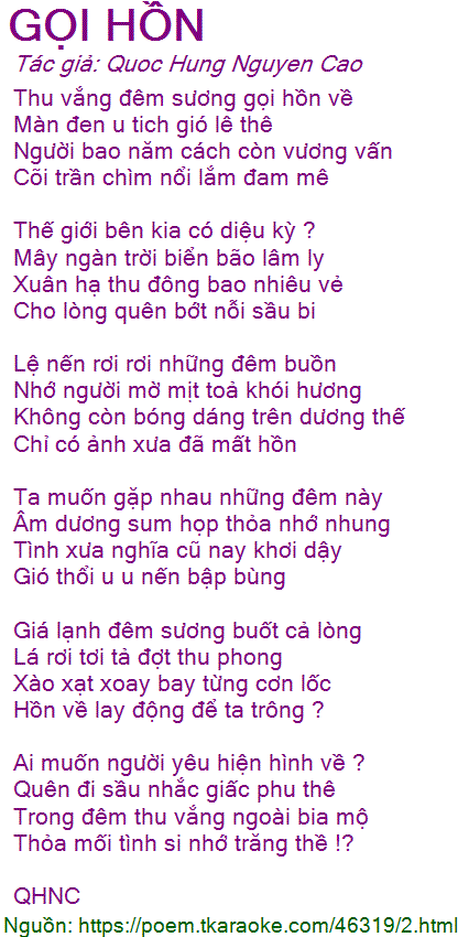 4 Câu Thơ Gọi Hồn Và Ý Nghĩa Gallery 1