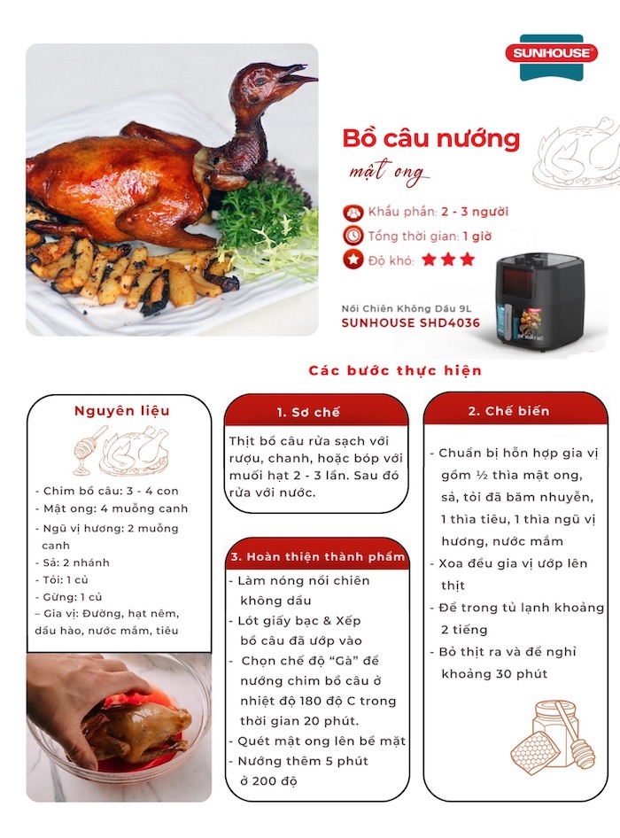 Bồ Câu Nướng Mật Ong - Món Ăn Ngon Tuyệt Vời Gallery 1