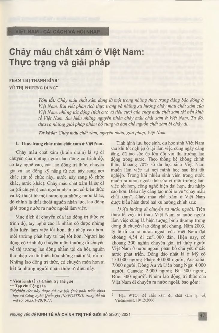 Chảy máu chất xám ở Việt Nam: Nguyên nhân, hậu quả và giải pháp Gallery 1