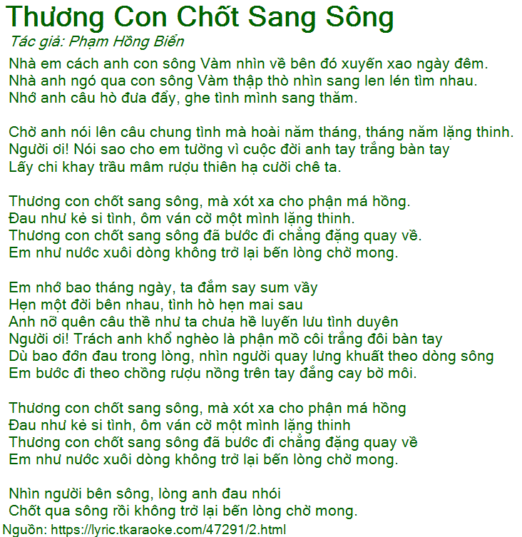 Nhà anh cách em con sông dài