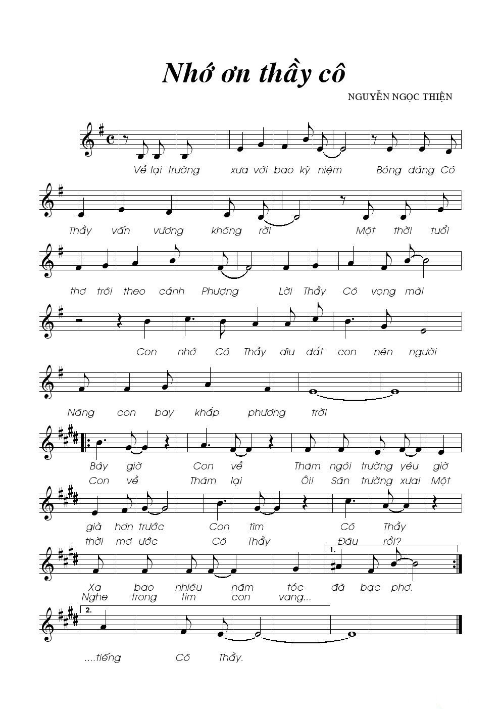 Nhạc Nhớ Ơn Thầy Cô
