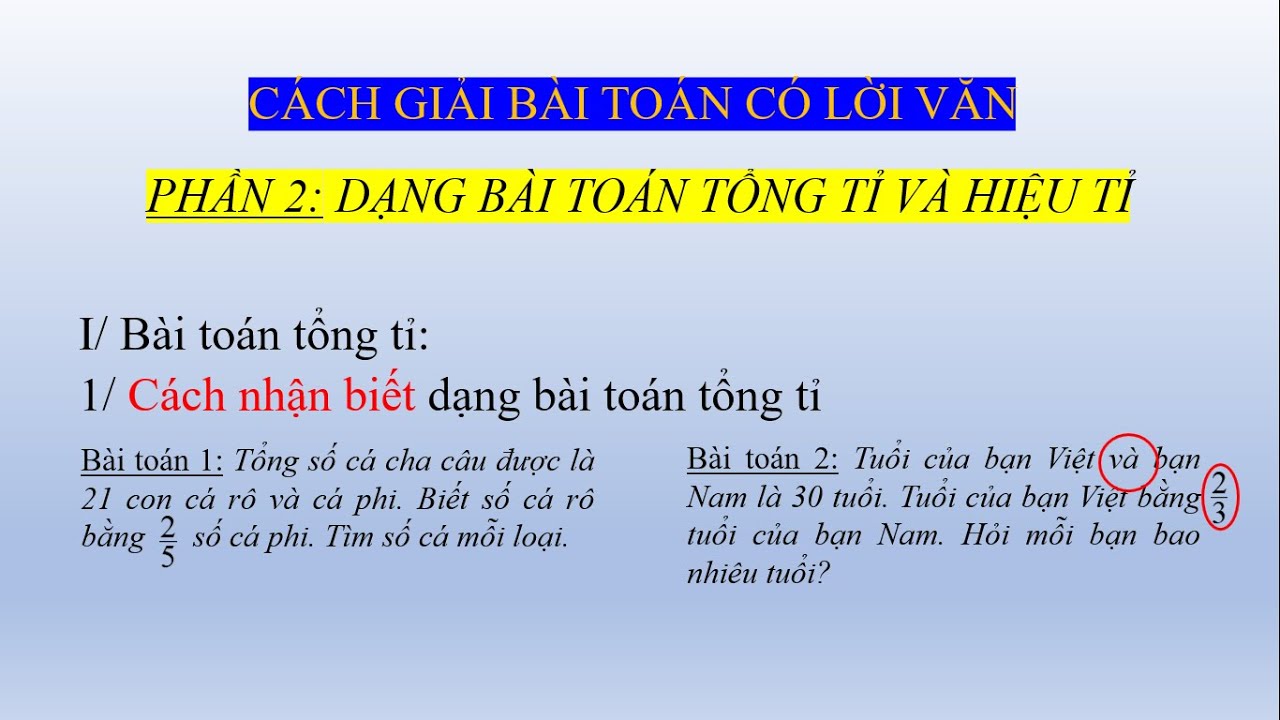 Cách Nhận Biết Dạng Toán Tổng Tỉ và Hiệu Tỉ Lớp 4 Gallery 1