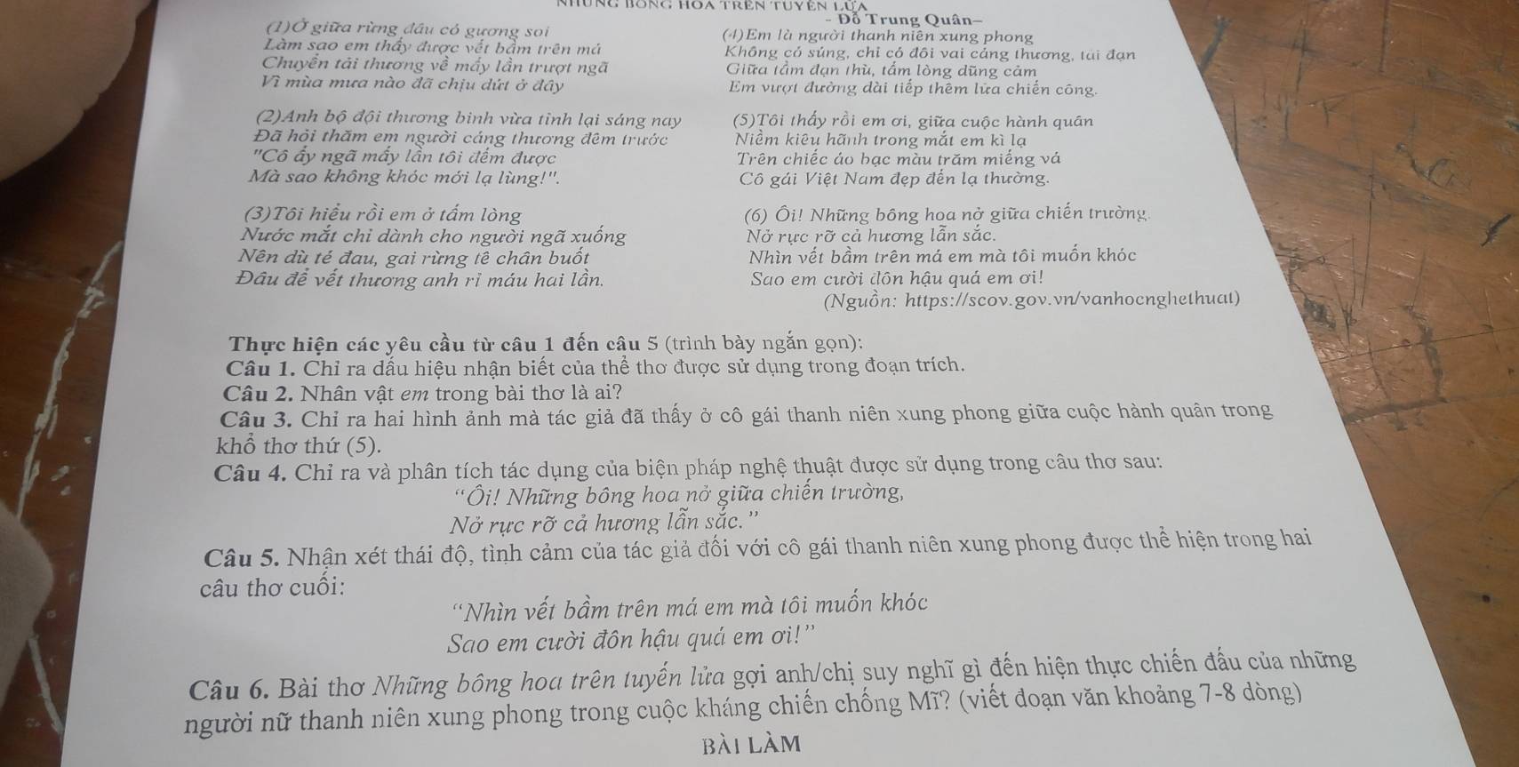 Nhận xét về suy nghĩ của tác giả thể hiện trong hai câu thơ cuối Gallery 2
