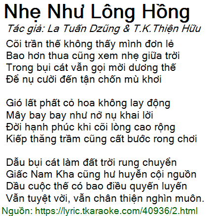 Nhẹ Như Lông Hồng