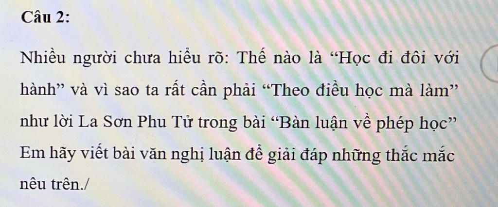 Học Đi Đôi Với Hành Là Gì?