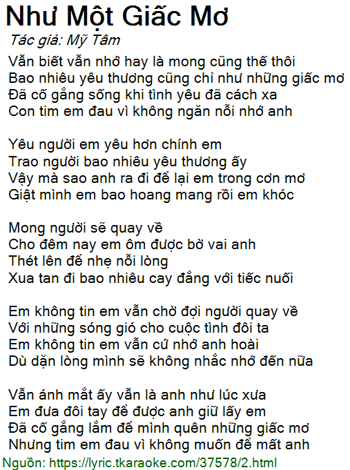 Như Những Giấc Mơ