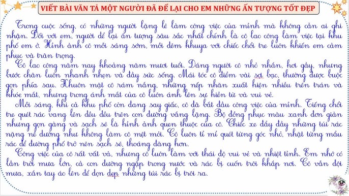 Bài Văn Tả Một Người Đã Để Lại Cho Em Những Ấn Tượng Tốt Đẹp Gallery 2